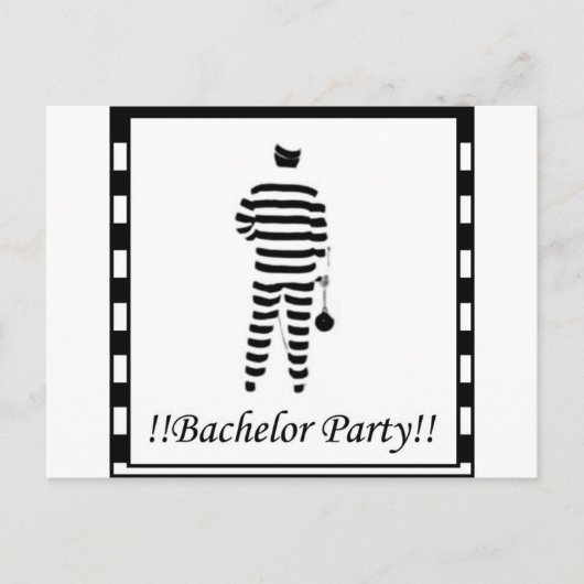 Bachelor Party - Gefangener Einladungspostkarte (Vorderseite)