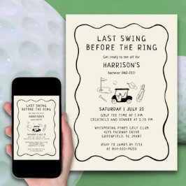 Bachelor Party Golf Letztes Swing vor dem Ring Einladung