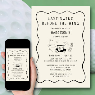 Bachelor Party Golf Letztes Swing vor dem Ring Einladung