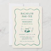 Bachelor Party Golf Theme Minimal Green Einladung (Vorderseite)
