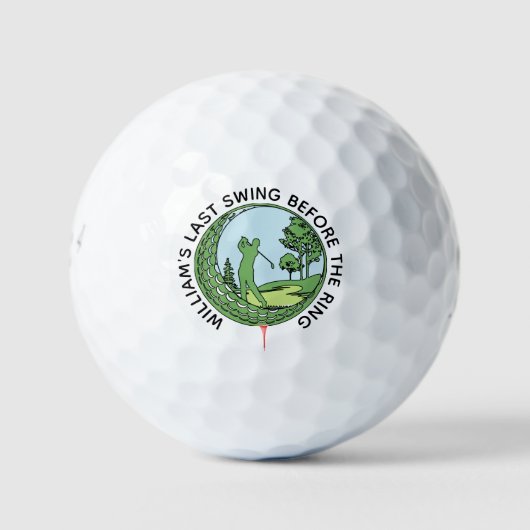 Bachelor Party Golfer Name Last Swing Golfball (Vorderseite)