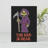 Bachelor Party Grim Sensenmann Einladung (Stehend Vorderseite)