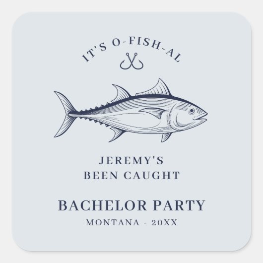 Bachelor Party Groom Angeltour Quadratischer Aufkleber (Vorderseite)