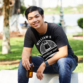 Bachelor Party Groom Black and White Biere T-Shirt