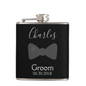 Bachelor Party Groom Bow Krawatte Flachmann (Vorderseite)