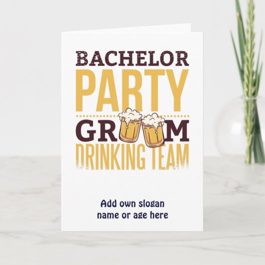 Bachelor Party Groom Drink Team Sonnige Hochzeit Karte (Vorderseite)