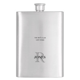 Bachelor Party Groom Flask Monogram Funny Gift Flachmann