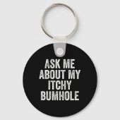 Bachelor Party Groom Itchy Bumhole Adult Humor Puf Schlüsselanhänger (Vorderseite)