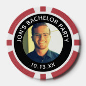 Bachelor Party Groom Photo Casino Pokerchips (Vorderseite)