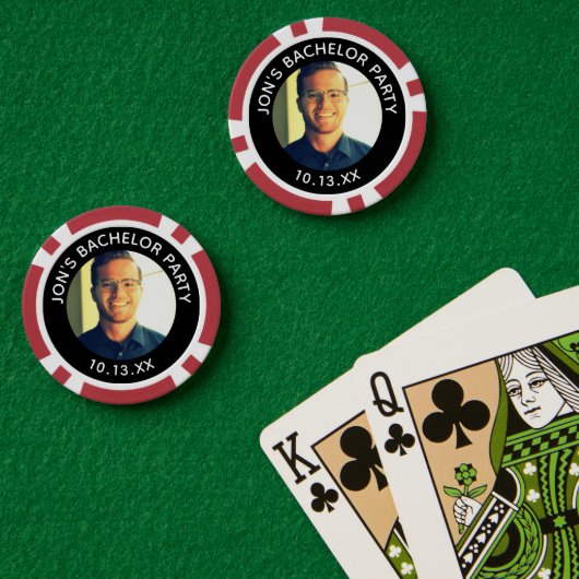 Bachelor Party Groom Photo Casino Pokerchips (Pokertisch (doppelt))