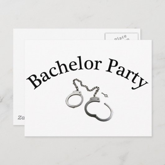 Bachelor-Party-Handschellen Postkarte (Vorne/Hinten)
