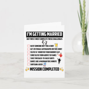Bachelor Party Herausforderungen - Funny Groom Cha Karte