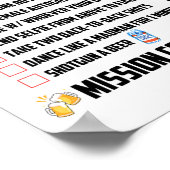 Bachelor Party Herausforderungen - Funny Groom Cha Poster (Ecke)