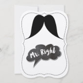 Bachelor Party Herr Right Mustache Retro Hipster Einladung (Vorderseite)