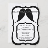 Bachelor Party Herr Right Mustache Retro Hipster Einladung (Rückseite)