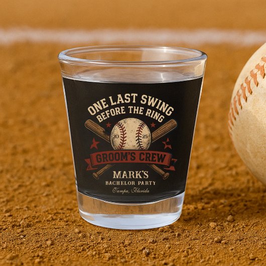 Bachelor-Party im letzten Swing Baseball Schnapsglas