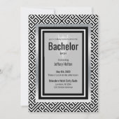 Bachelor-Party in Schwarz, Silber Save the Date (Vorderseite)