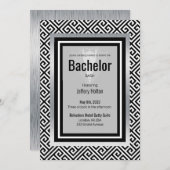 Bachelor-Party in Schwarz, Silber Save the Date (Vorne/Hinten)