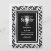 Bachelor-Party in Schwarz, Silber Save the Date (Vorderseite)