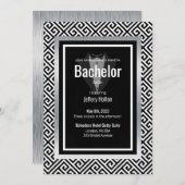 Bachelor-Party in Schwarz, Silber Save the Date (Vorne/Hinten)