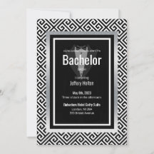 Bachelor-Party in Schwarz, Silber Save the Date