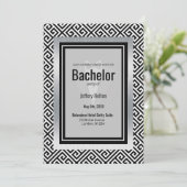 Bachelor-Party in Schwarz/Weiß Save The Date (Stehend Vorderseite)
