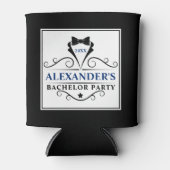 Bachelor-Party-Krawatte Blau oder Auswahl der Text Dosenkühler (Vorderseite)