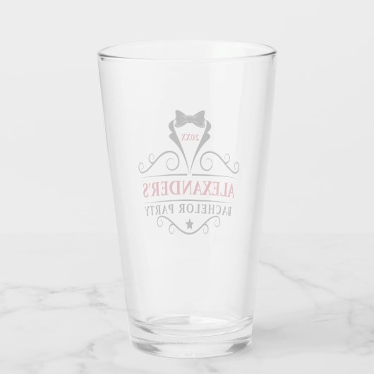 Bachelor-Party-Krawatte Rot oder Markierungsfarbe Glas (Rückseite)