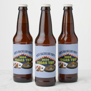 Bachelor Party Las Vegas Trip Casino Bierflaschenetikett