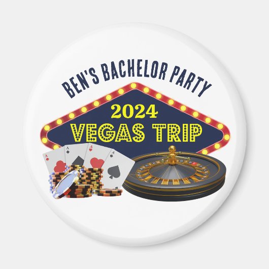 Bachelor Party Las Vegas Trip Casino Magnet (Vorne)