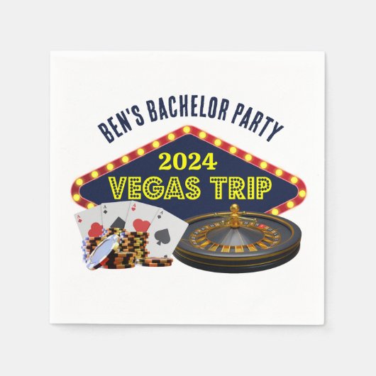 Bachelor Party Las Vegas Trip Casino Serviette (Vorderseite)