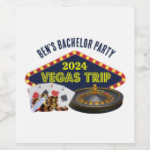 Bachelor Party Las Vegas Trip Casino Weinetikett (Einzelnes Label)