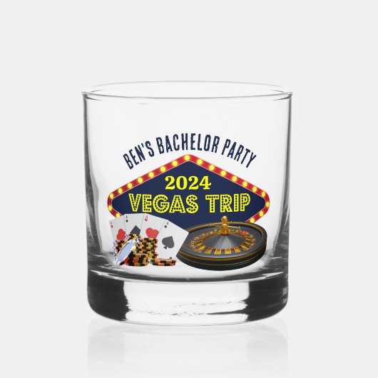 Bachelor Party Las Vegas Trip Casino Whiskyglas (Vorderseite)