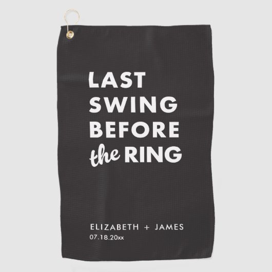 Bachelor Party Last Swing Before the Ring Minimal Golfhandtuch (Vorderseite)