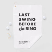 Bachelor Party Last Swing Before the Ring Minimal Golfhandtuch (Insitu)