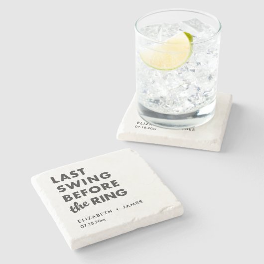 Bachelor Party Last Swing Before the Ring Minimal Steinuntersetzer (Seitenansicht)