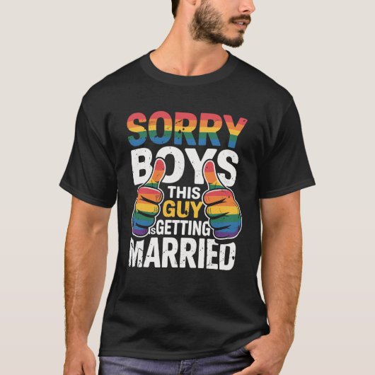 Bachelor Party Lgbt Gay Groom Bridge Dieser Typ Ge T-Shirt (Vorderseite)