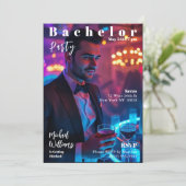 Bachelor Party Magazine Cover Einladung (Stehend Vorderseite)