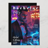 Bachelor Party Magazine Cover Einladung (Vorne/Hinten)
