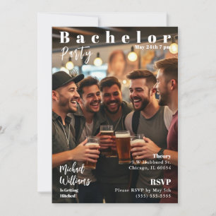 Bachelor Party Magazine Cover Einladung