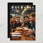 Bachelor Party Magazine Cover Einladung (Vorne/Hinten)