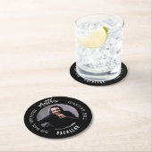 Bachelor Party man Mythos Legende Foto Schwarz-wei Runder Pappuntersetzer (Vor Ort)