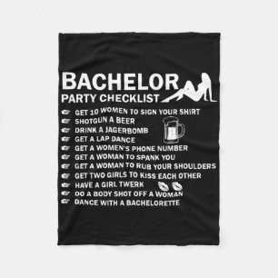 Bachelor Party Men Naughty Checkliste Erreichbarke Fleecedecke