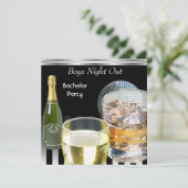 Bachelor Party Mens Boys Nachttränke 2 Einladung (Stehend Vorderseite)