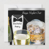 Bachelor Party Mens Boys Night Out Drinks Tux Einladung (Vorderseite)