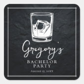 Bachelor Party modern und stilvoll Quadratischer Aufkleber (Vorderseite)