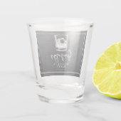 Bachelor Party modern und stilvoll Schnapsglas (Rückseite)