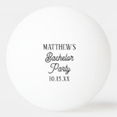 Bachelor Party Moderne Typografie Hochzeit Tischtennisball (Vorderseite)