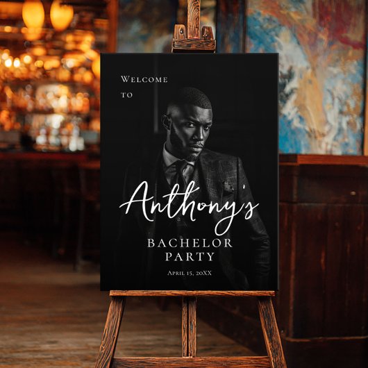 Bachelor Party Modernes Foto Empfang Poster