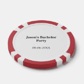 Bachelor party name date simple minimal best man pokerchips (Einzeln)